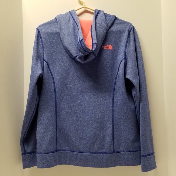 The North Face Heather Blue & Pink Half Dome Logo Hoodie Sweatshirt - Picture 3 of 11